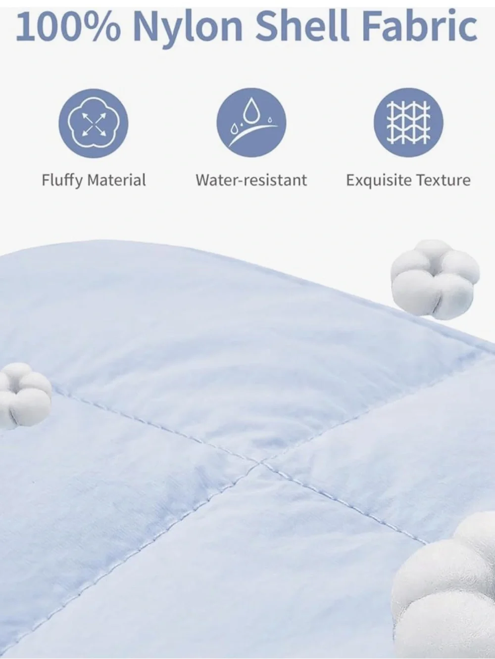 Quilted Puffer Makeup/Cosmetic/ Toiletry/ School Supplies Bag Blue NWT Travel